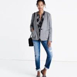 Madewell Wool blend one-button blazer - gray, sz S